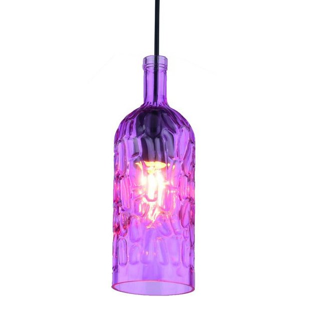 Подвесной светильник Geometry Glass Purpur Bottle Pendant Сиреневый в Новосибирске | Loft Concept 