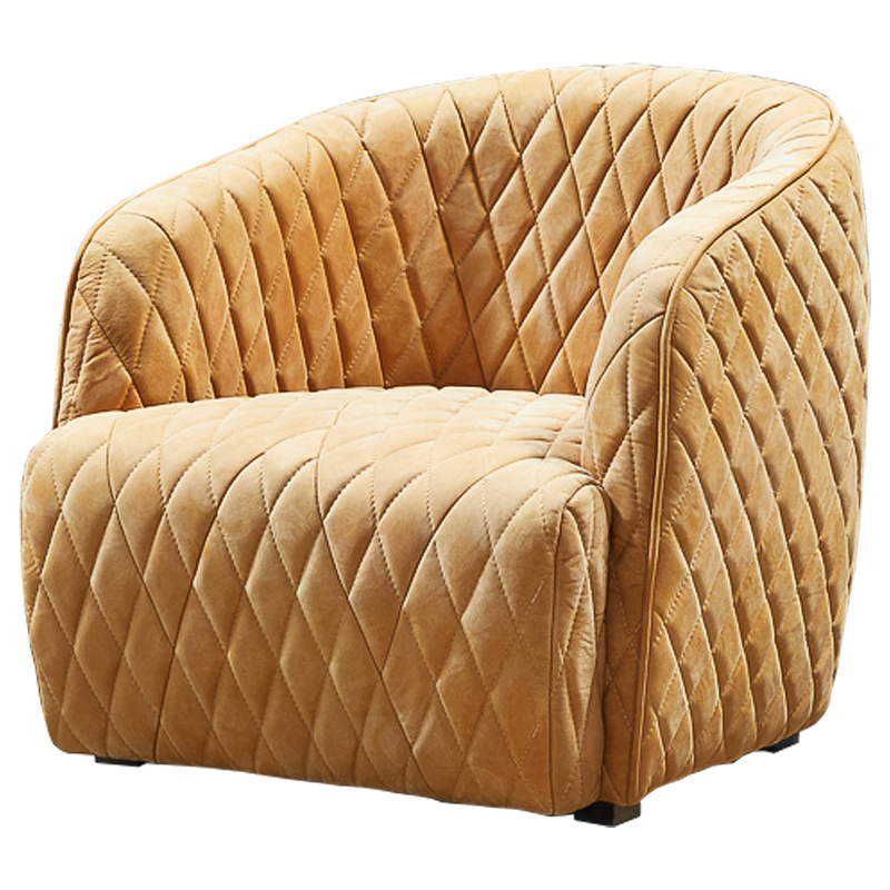 Кресло Rhombuses Upholstery Armchair Milk Caramel Карамель Коричневый в Новосибирске | Loft Concept 