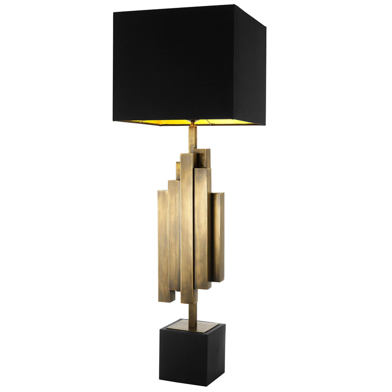 Настольная лампа Eichholtz Table Lamp Beau Rivage Черный Винтажная латунь в Новосибирске | Loft Concept 