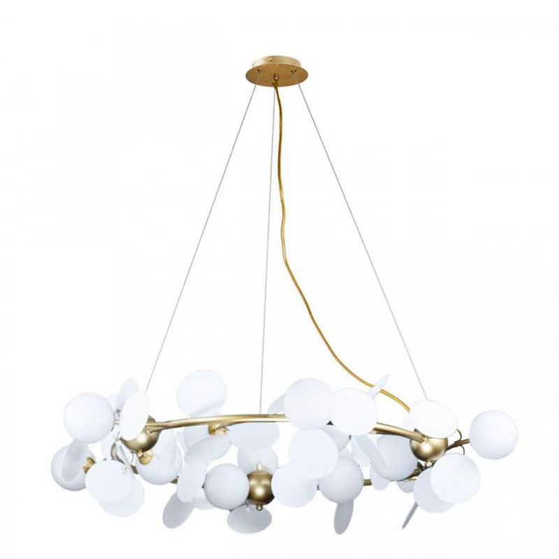 Люстра MATISSE Chandelier circle White диаметр 105 Белый Золотой в Новосибирске | Loft Concept 