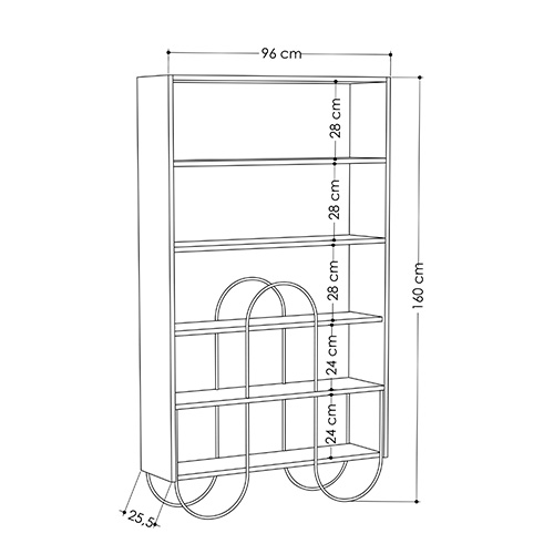 Стеллаж прямой белый с 5-ю открытыми полками NORFOLK BOOKCASE WHITE в Новосибирске