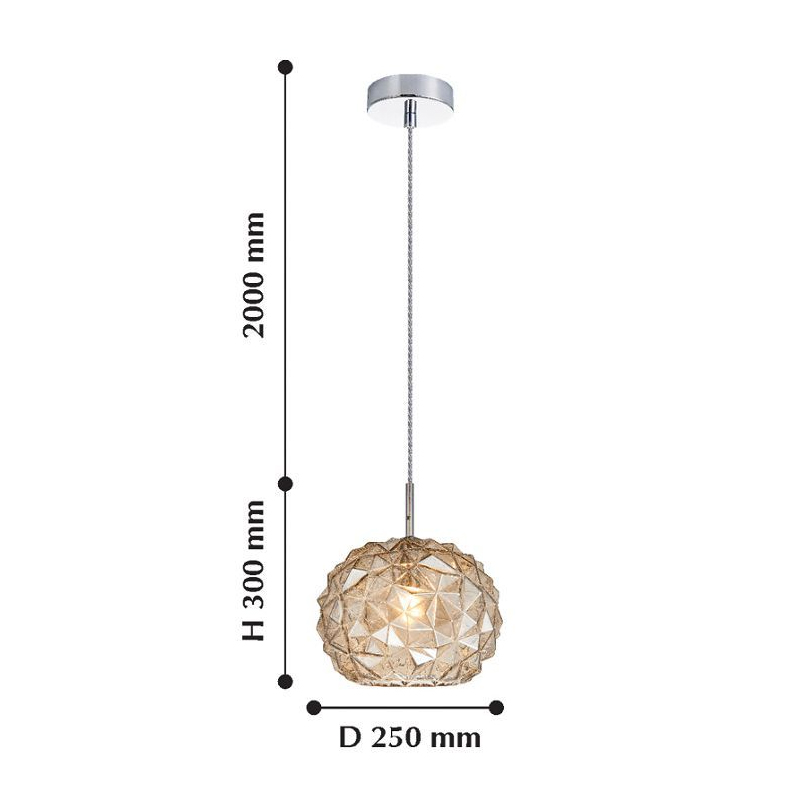 Подвесной светильник коньячного цвета Geometry Glass в Новосибирске