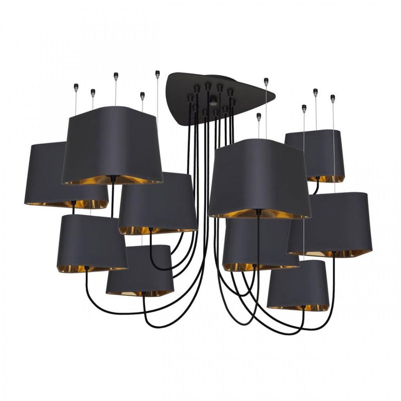 Люстра Designheure Lighting Black Grand Nuage10 плафонов Черный Золотой в Новосибирске | Loft Concept 