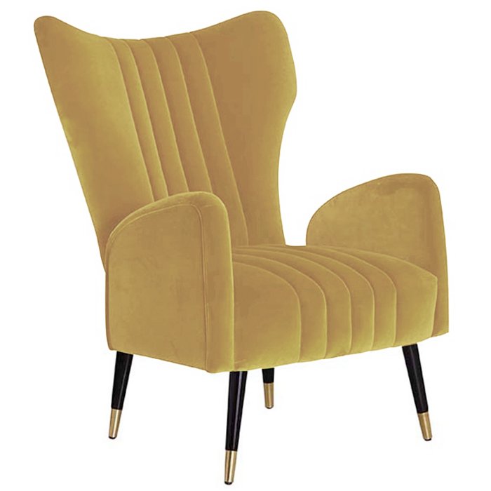 Кресло plant-collections Drummond Armchairs Gold Velvet Желтый в Новосибирске | Loft Concept 