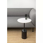 Кофейный столик с белой мраморной столешницей на черном основании Tall Coffee Black and White Table варинант исполнения - 2 | Loft Concept в Новосибирске
