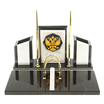 Настольный письменный набор из мрамора и змеевика с гербом России Marble Accessory варинант исполнения - 1 | Loft Concept в Новосибирске