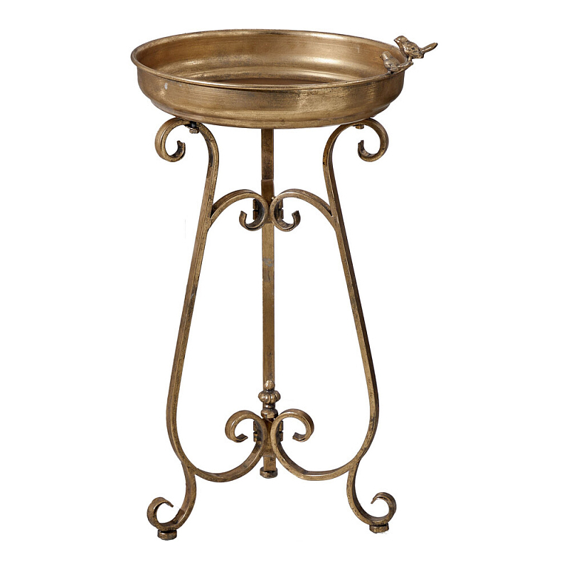 Столик приставной на фигурном подножии Magnificent Century Золотой в Новосибирске | Loft Concept 
