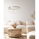 Люстра подвесная круглая золотого цвета с белыми изогнутыми световыми линиями Luke Lampco Tracer Lamp варинант исполнения - 13 | Loft Concept в Новосибирске