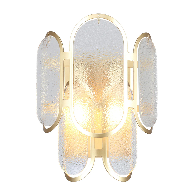 Бра из овальных элементов из непрозрачного стекла Conformation Латунь в Новосибирске | Loft Concept 