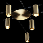 Потолочный светильник с 8-ю цилиндрическими плафонами цвета латунь TRIBES CHANDELIER варинант исполнения - 4 | Loft Concept в Новосибирске