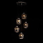 Люстра с 5-ю плафонами серого цвета Smoked Prism варинант исполнения - 3 | Loft Concept в Новосибирске