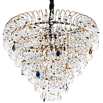Люстра с прозрачными и цветными подвесками из хрусталя Colorful Crystals Chandelier 12 варинант исполнения - 1 | Loft Concept в Новосибирске