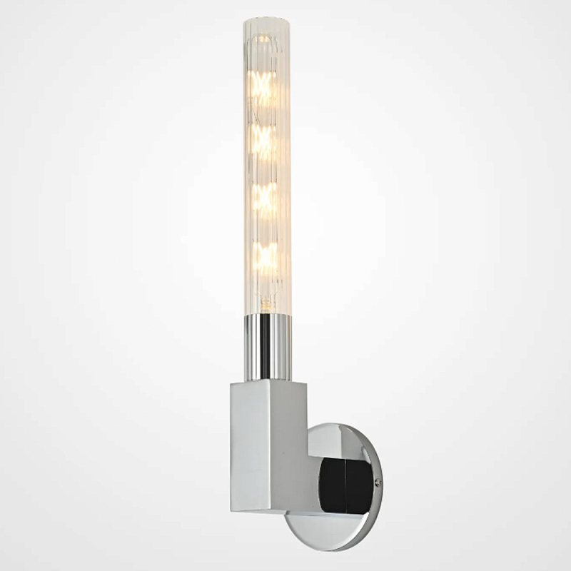 Бра CANNELLE wall lamp SINGLE Sconces Chrome Хром Прозрачное Стекло в Новосибирске | Loft Concept 