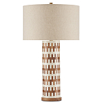 Настольная лампа с узором вдоль колоннообразного основания Brick Surface варинант исполнения - 3 | Loft Concept в Новосибирске