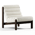 Кресло с деревянным каркасом и обивкой из белой ткани букле Medieval Furniture варинант исполнения - 2 | Loft Concept в Новосибирске