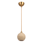 Подвесной светильник с шарообразным плафоном из травертина Shaw Marble Lighting варинант исполнения - 1 | Loft Concept в Новосибирске