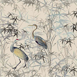 Обои ручная роспись Cranes Royal