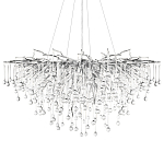 Люстра подвесная с прозрачными стеклянными подвесками в форме капель Диаметр 100 см Droplet Chandelier варинант исполнения - 16 | Loft Concept в Новосибирске