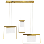 Подвесной геометрический светильник со стеклом Rectangle Geometry Trio Glass Chandelier варинант исполнения - 2 | Loft Concept в Новосибирске