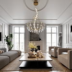 Люстра подвесная из металла с хрустальными прозрачными подвесками Quasar 81 варинант исполнения - 6 | Loft Concept в Новосибирске