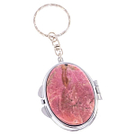 Зеркало брелок складное двухстороннее из натурального камня Родонит Stone Mirrors варинант исполнения - 1 | Loft Concept в Новосибирске