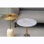 Кофейный столик круглый из мрамора серый Reliable Foundation варинант исполнения - 1 | Loft Concept в Новосибирске