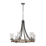 Люстра с цилиндрическим плафонами из толстого волнистого стекла в индустриальном стиле Feiss варинант исполнения - 8 | Loft Concept в Новосибирске