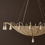 Люстра из деревянных бусин с подвесками в виде капель Wooden Beads варинант исполнения - 2 | Loft Concept в Новосибирске