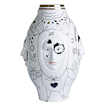 Ваза с декоративными лицами и графическими элементами в виде сердец и символов Faces of Imagination варинант исполнения - 1 | Loft Concept в Новосибирске