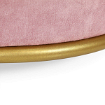Банкетка круглая пыльно-розовый велюр на 4-х металлических ножках золотого цвета SANJAY варинант исполнения - 3 | Loft Concept в Новосибирске