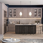 Угловая кухня с островом из массива дерева Amaline Kitchen Set варинант исполнения - 1 | Loft Concept в Новосибирске