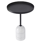 Кофейный столик с круглой чёрной столешницей и мраморным основанием Exquisite Practicality варинант исполнения - 1 | Loft Concept в Новосибирске