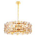 Люстра круглая золотого цвета с круглыми хрустальным элементами Solyria варинант исполнения - 1 | Loft Concept в Новосибирске