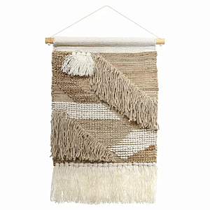 Панно из шерсти и хлопка с узором Beige Calista Cascade