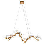 Люстра подвесная линейная с прозрачными стеклянными птичками на ветвях Serip Voa варинант исполнения - 2 | Loft Concept в Новосибирске