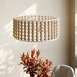 Люстра в форме цилиндра с вставками из деревянных бусин Wooden Beads варинант исполнения - 6 | Loft Concept в Новосибирске