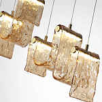 Подвесной светильник линейный с плафонами волнистой формы из фактурного стекла Big Wave варинант исполнения - 10 | Loft Concept в Новосибирске