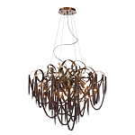 Люстра подвесная с объемной композицией из скрученных лент и металлических цепочек Atlantis Chain варинант исполнения - 2 | Loft Concept в Новосибирске