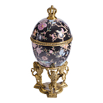 Шкатулка в форме яйца на величественных львах из фарфора с бронзовыми элементами Eden Garden варинант исполнения - 3 | Loft Concept в Новосибирске