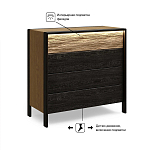 Комод 4 ящика с подсветкой на рельефном фасаде Warm Industrial варинант исполнения - 8 | Loft Concept в Новосибирске