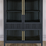 Витрина Primo со стеклянными фасадами и 2 ящиками Черный дуб варинант исполнения - 2 | Loft Concept в Новосибирске