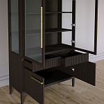 Витрина Primo со стеклянными фасадами и буфетом шпон Темный орех варинант исполнения - 5 | Loft Concept в Новосибирске