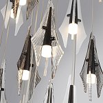 Люстра каскадная с 24-мя рельефными прозрачными плафонами в форме лепестков Glass Pod  варинант исполнения - 6 | Loft Concept в Новосибирске