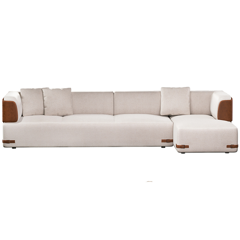 Угловой диван Richmond Молочный Коричневый в Новосибирске | Loft Concept 