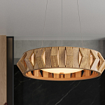 Люстра круглая из толстых деревянных реек Wooden Slats варинант исполнения - 5 | Loft Concept в Новосибирске