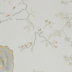 Обои ручная роспись Summer Night Blossom Colourway SC-122 on Bleached white dyed silk варинант исполнения - 2 | Loft Concept в Новосибирске