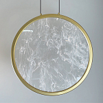 Светодиодный подвесной светильник круглой формы с металлической рамой золотого цвета Marble Glow 47 варинант исполнения - 3 | Loft Concept в Новосибирске