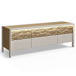 ТВ тумба 2 двери и 2 ящика с подсветкой на рельефном фасаде Warm Industrial варинант исполнения - 5 | Loft Concept в Новосибирске