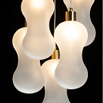 Люстра с 5-ю матовыми белыми стеклянными плафонами волнообразной формы Lucid Rain  варинант исполнения - 5 | Loft Concept в Новосибирске