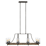 Люстра подвесная с восемью прозрачными стеклянными цилиндрическими плафонами в стиле лофт Feiss варинант исполнения - 5 | Loft Concept в Новосибирске